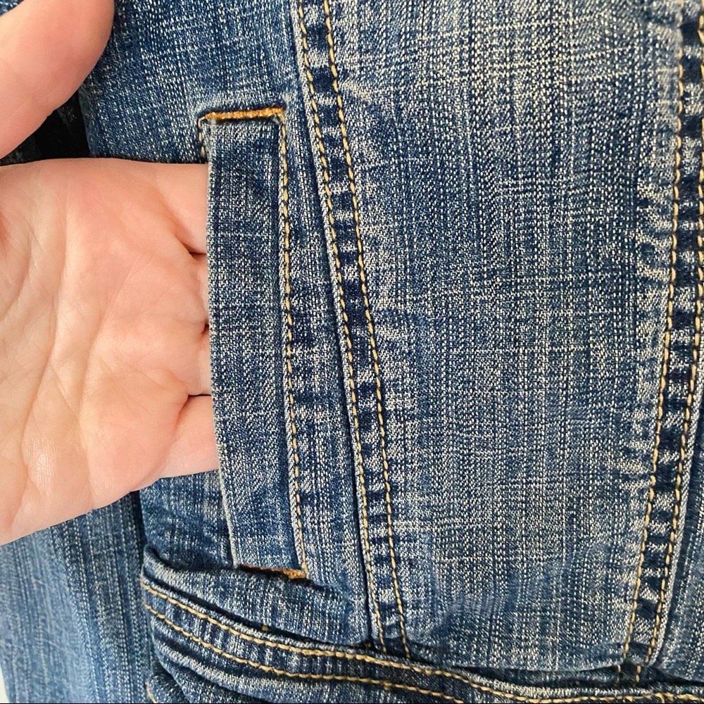 Hydraulic Denim Blue Jean jacket button front Medium Festival Fall Rodeo School - Picture 7 of 8